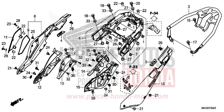 COUVERCLE LATERAL/PORTE-BAGAGE ARRIERE (CRF1000A2/AL2/D2/DL2) de Africa Twin DEGITAL SILVER METALLIC (NHA30D) 2019